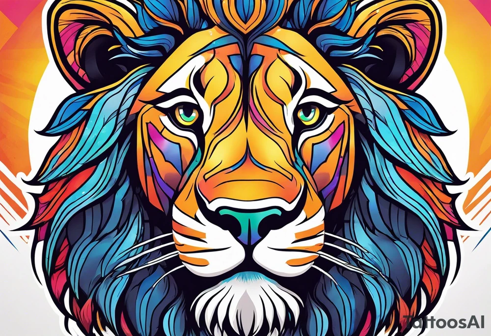 powerful majestic lion, close-up tattoo idea