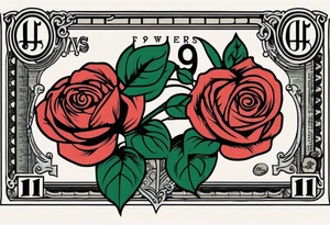 The flowers are money roses on American bills. tattoo idea