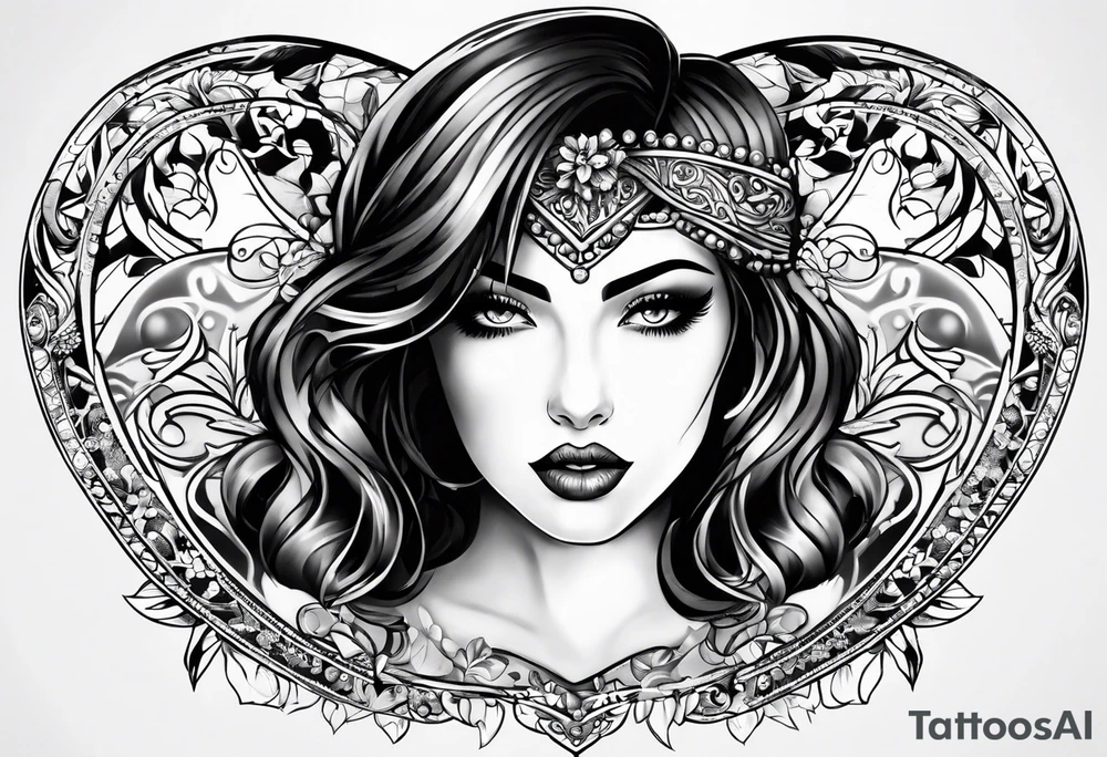 The word Mia in a heart tattoo idea