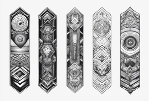 Forearm futuristic design tattoo idea