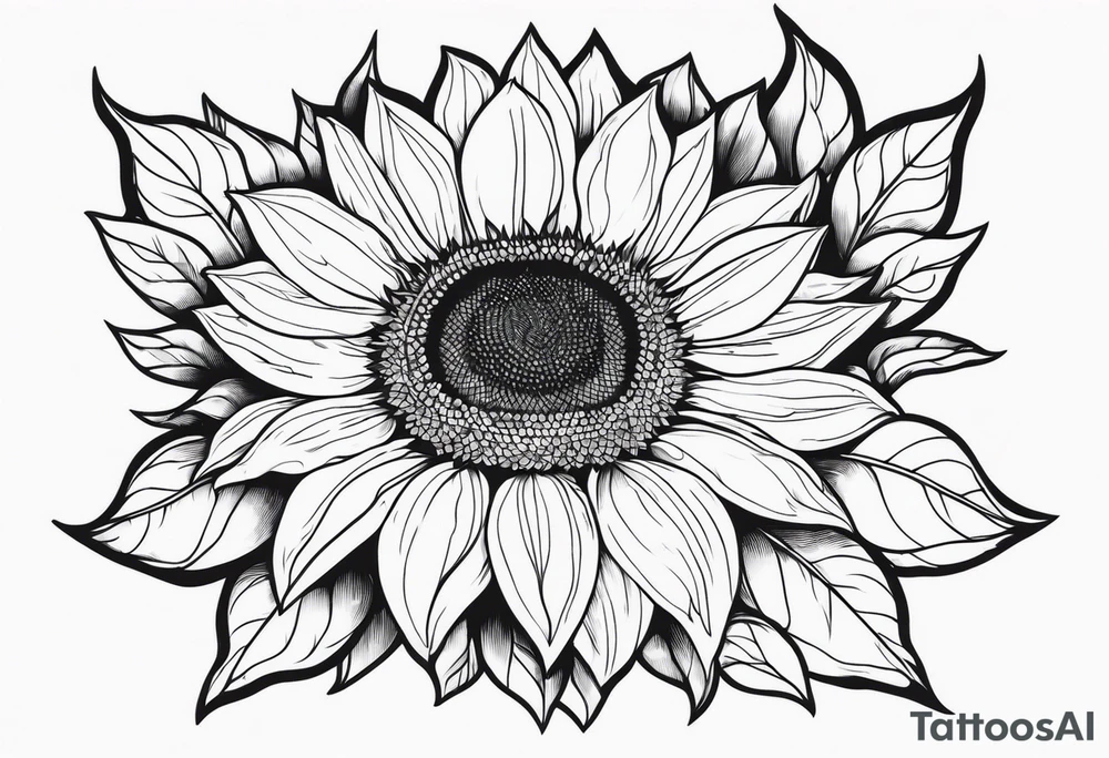 sunflower in crystal form tattoo idea