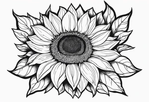 sunflower in crystal form tattoo idea
