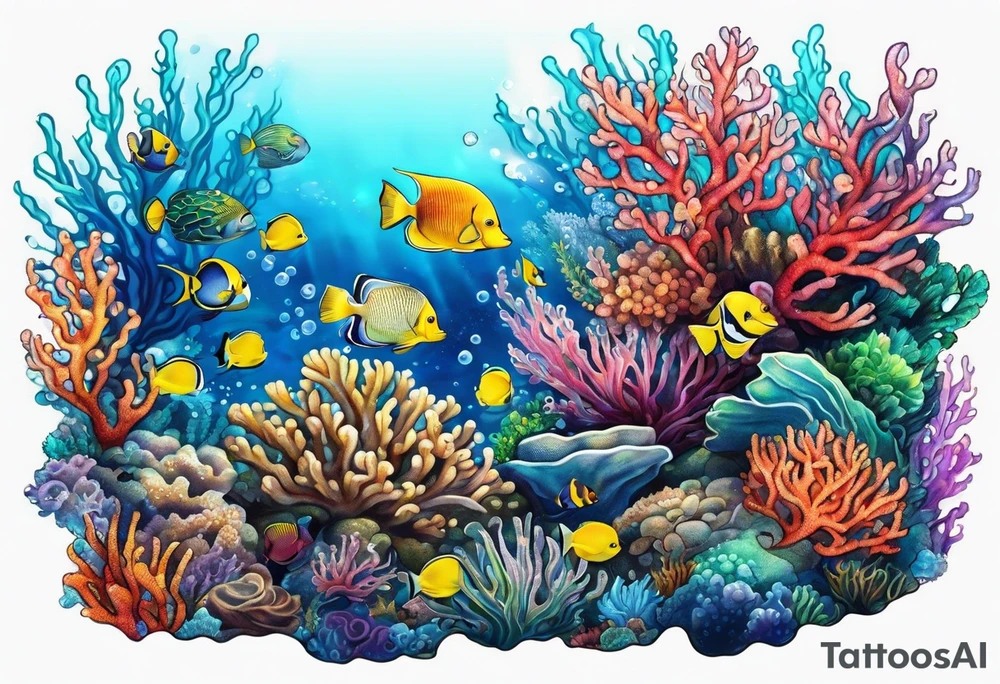 Underwater reef tattoo idea
