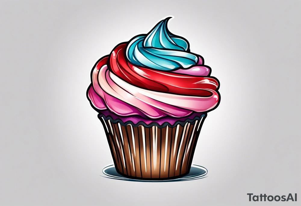 Cupcake with sweet and lighthearted imagery tattoo idea