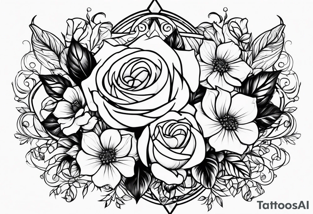 my mothers name sarah with roses around tattoo idea