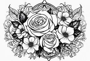 my mothers name sarah with roses around tattoo idea