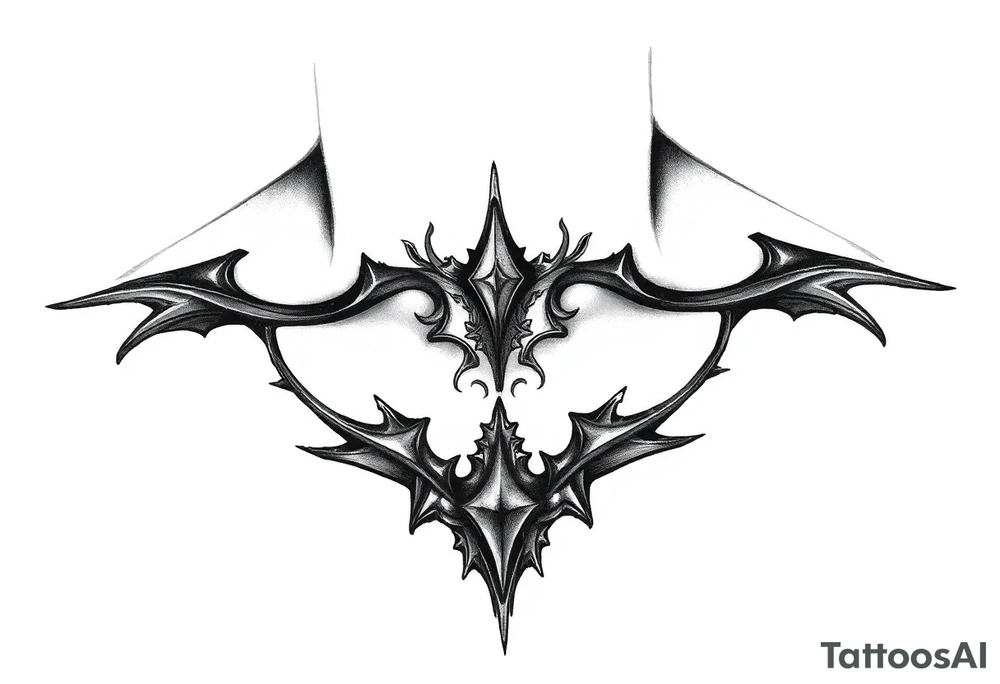 Sexy mysterious sternum tattoo small/medium size tattoo idea