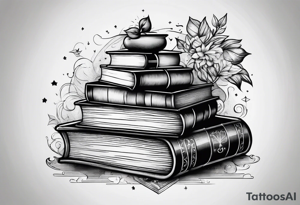 A puzzle piece with books in the background tattoo idea