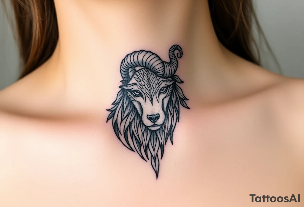 A sheep wolf creature tattoo idea