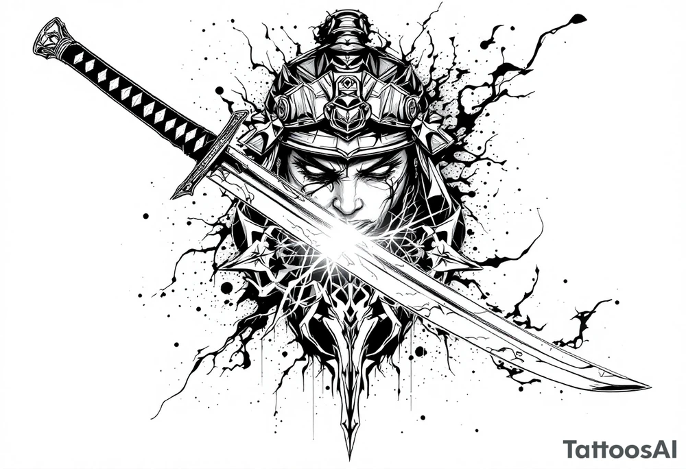 Katana, light on the blade tattoo idea