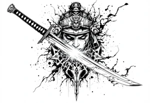 Katana, light on the blade tattoo idea