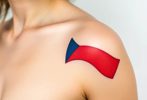 A waving Czech flag with realistic fabric texture, its red, white, and blue colors appearing vibrant and dynamic. tattoo idea