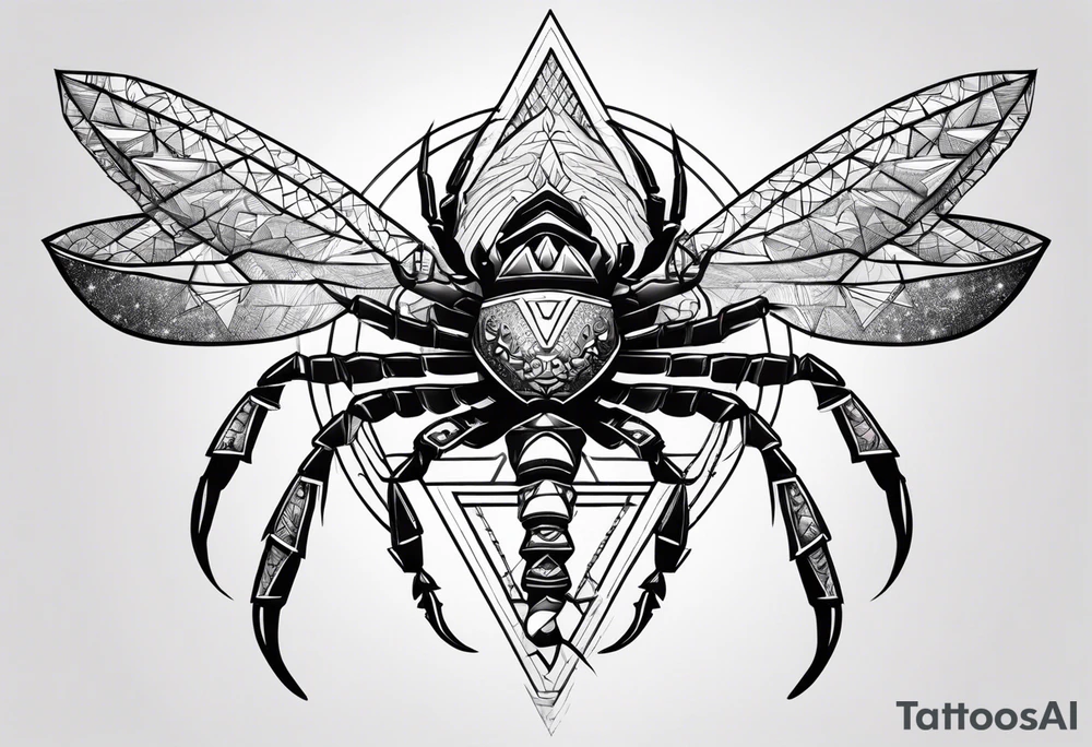 scorpion with all seing eye and triangle tattoo idea