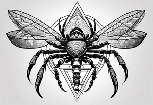 scorpion with all seing eye and triangle tattoo idea