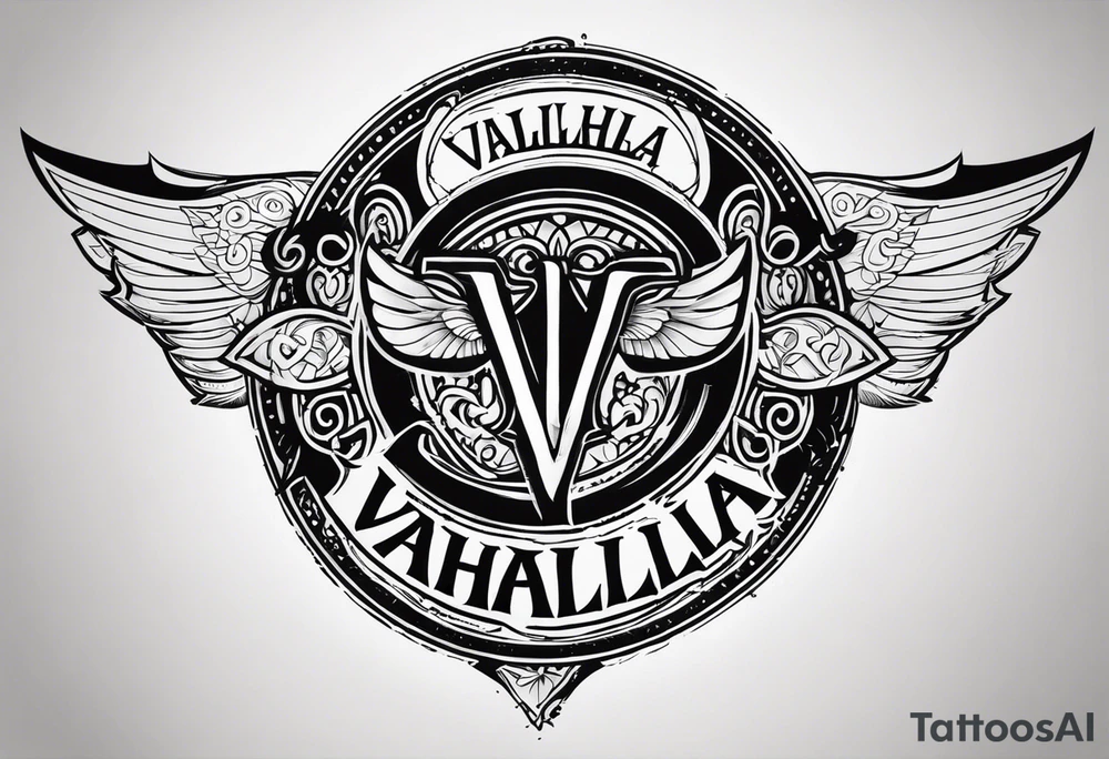 Valhalla round tattoo idea