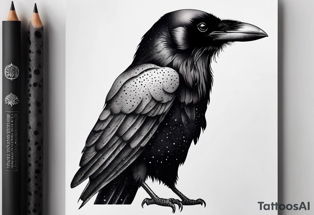 tall Raven tattoo idea