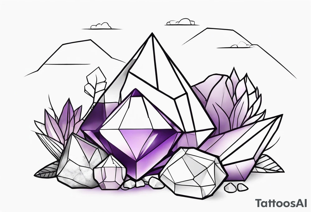 Amethyst crystals tattoo idea