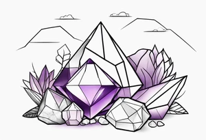 Amethyst crystals tattoo idea