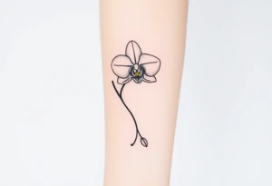 Orchid with vines tattoo idea