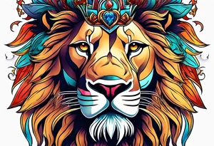 Lion with a heart in its mouth tattoo idea