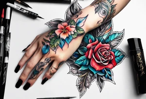 bound female hands tattoo idea