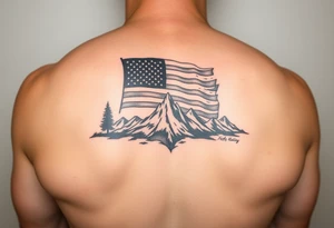 Masculin, American flag, country, mountains, wildlife, nature, racing , father of 4,
blue collar sleeve tattoo idea