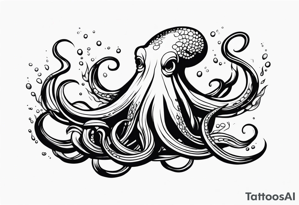 Kraken tentacles coming out of water tattoo idea