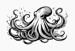 Kraken tentacles coming out of water tattoo idea