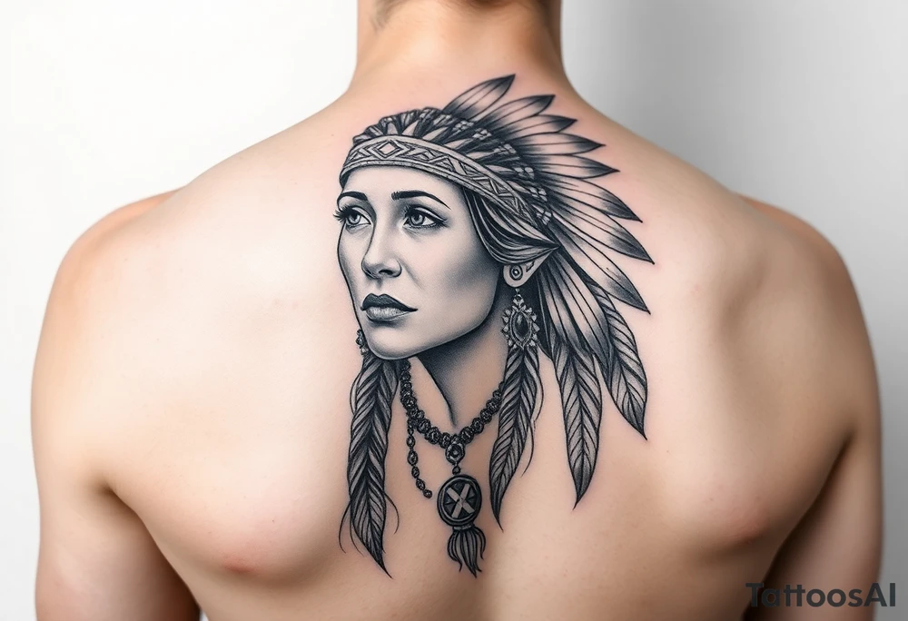 Female Native American woman tattoo idea