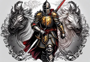 fighting knight tattoo idea
