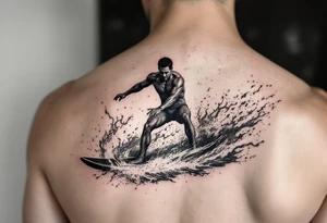 barefoot water skier, surrounded by fire and water tattoo idea