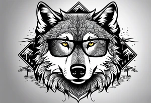 Badass wolf wearing sunglasses
Dark woods
Mountain peaks tattoo idea