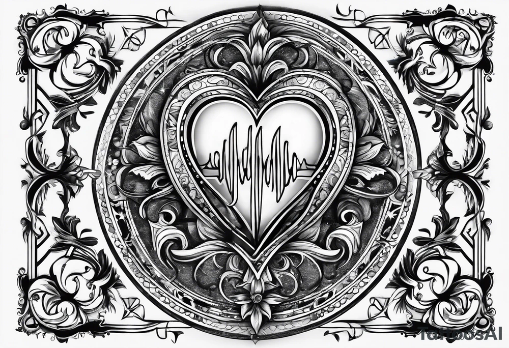 heartbeat with initials JC SS DS JC spaced out tattoo idea heartbeat with initials JC SS DS JC spaced out tattoo idea