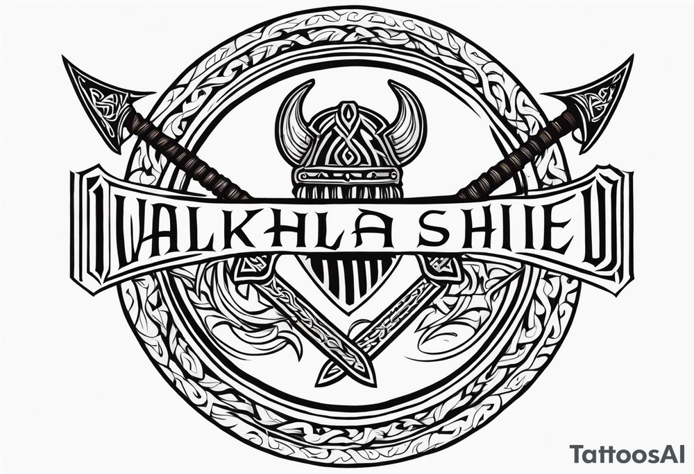 Valhalla viking shield axe sword warrior tattoo idea