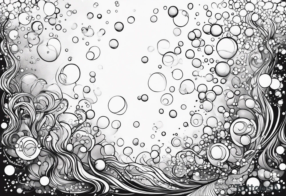 Draw me some magical really simple underwater bubbles and simple stars tattoo idea
