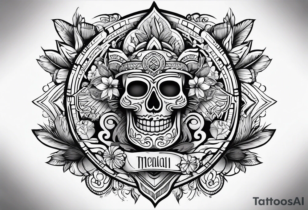 Mexican American inspired Tattoo that incorporates love for family and importance of building wealth. Include elements of the pacific northwest tattoo idea