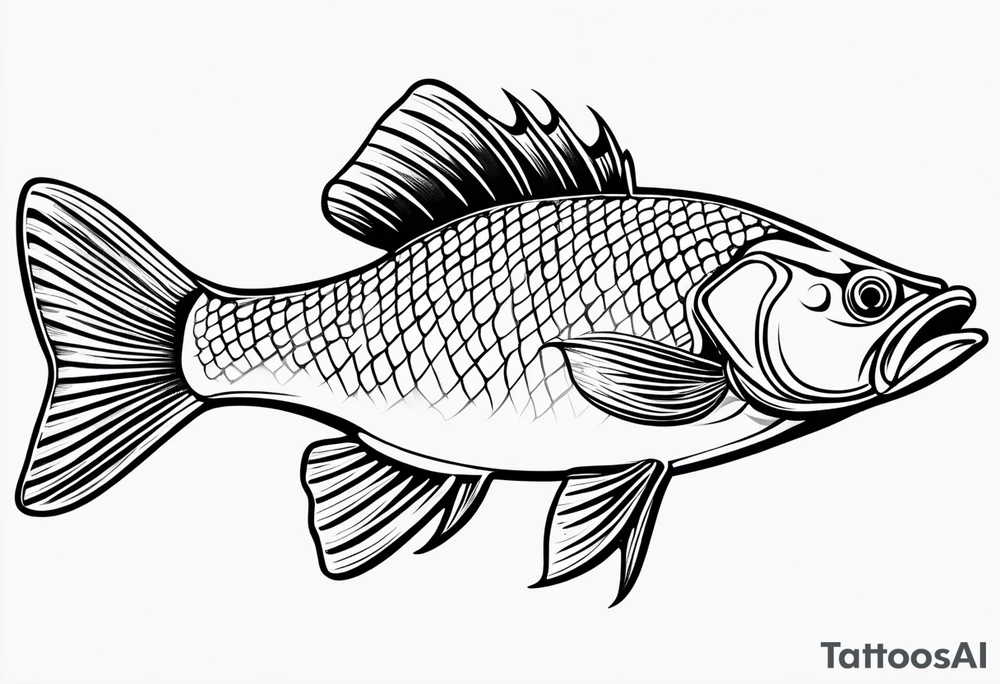 outline walleye simple small no scales tattoo idea