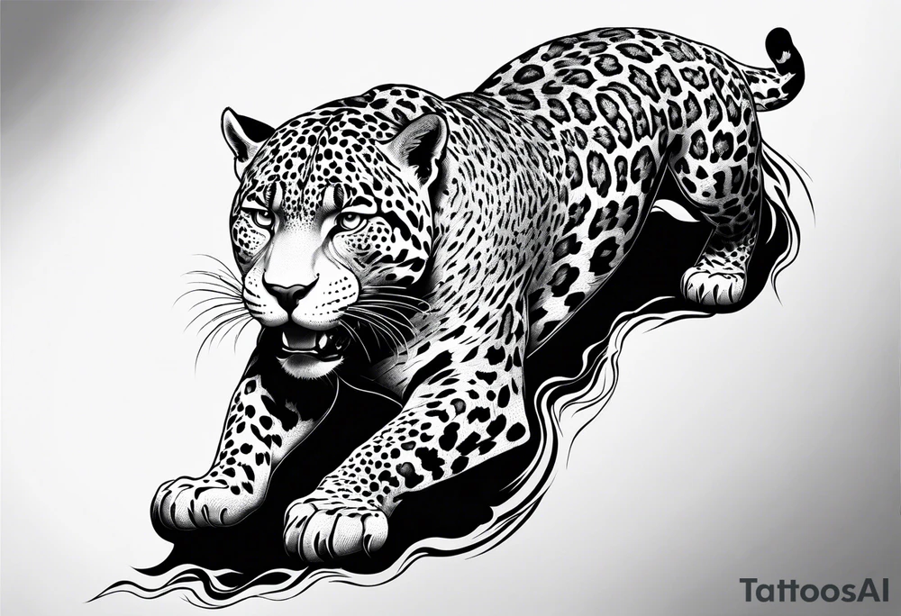 jaguar running, view from above tattoo idea