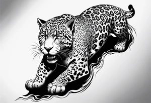 jaguar running, view from above tattoo idea