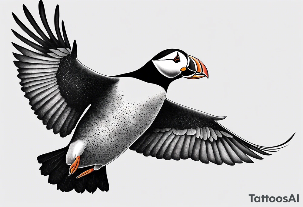 a flying puffin without background  - forarm Tattoo tattoo idea