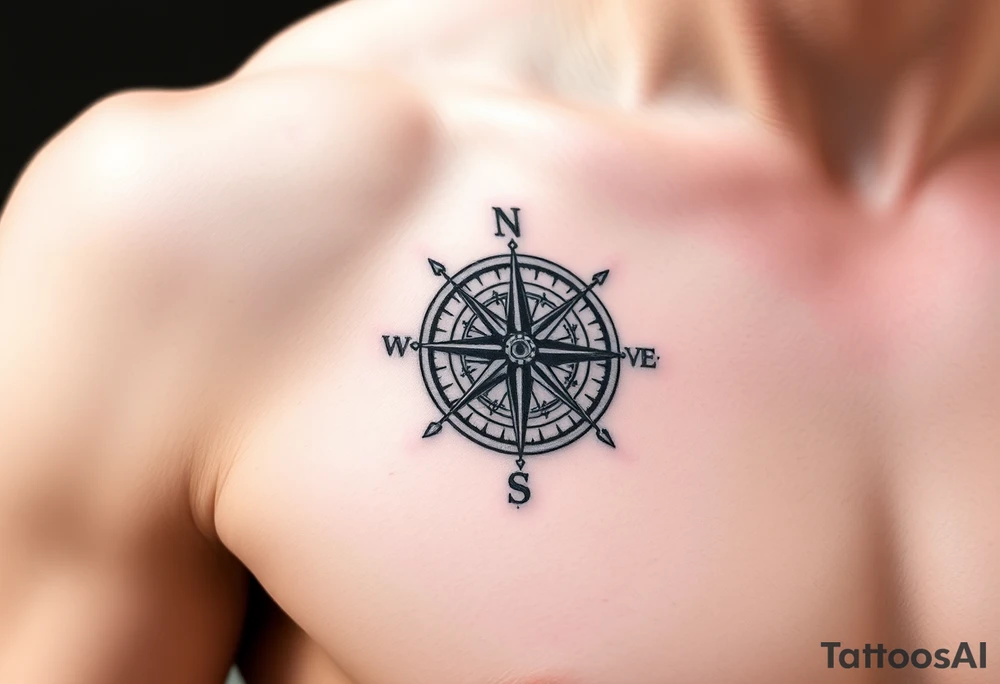 Artsy Compass tattoo idea