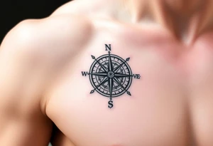 Artsy Compass tattoo idea