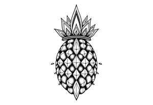 Majestic crown pineapple vagina anus diamonds tattoo idea