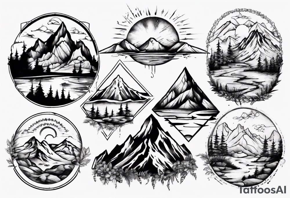 Mountain scape tattoo idea