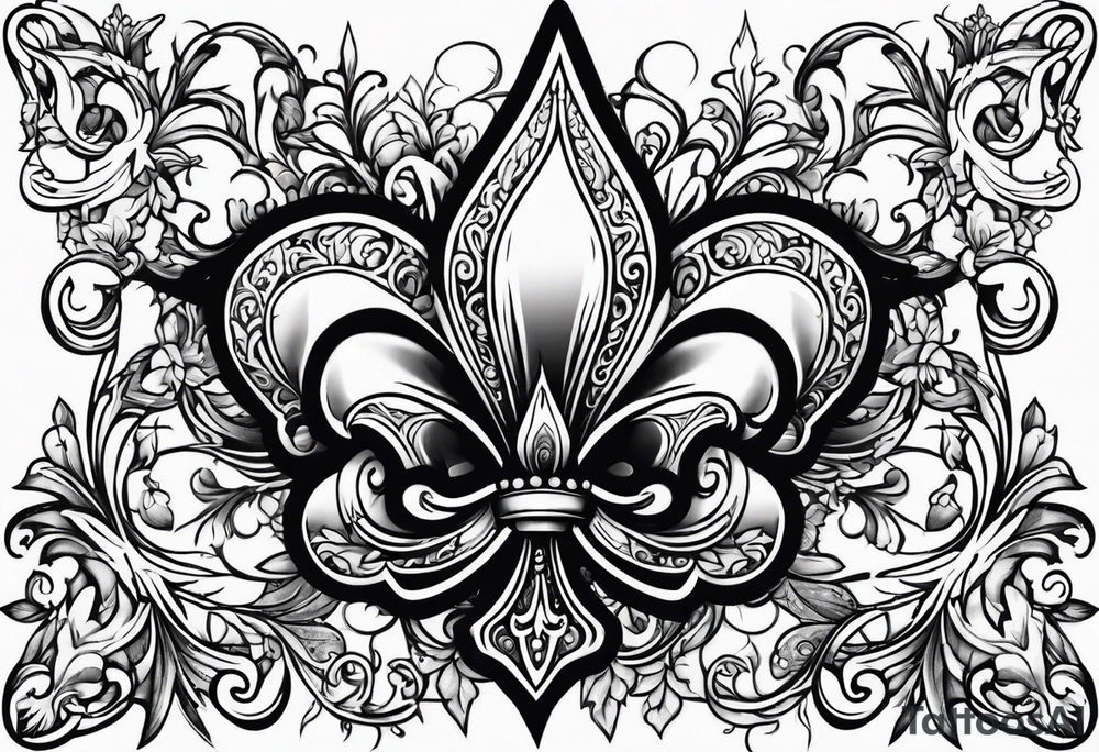 Fleur de lys de feu tattoo idea