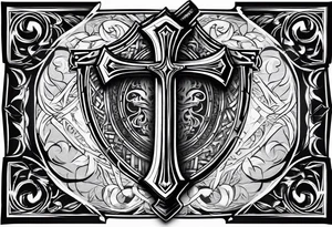 The symbol of Matthias a open Bible and a battle Axe tattoo idea