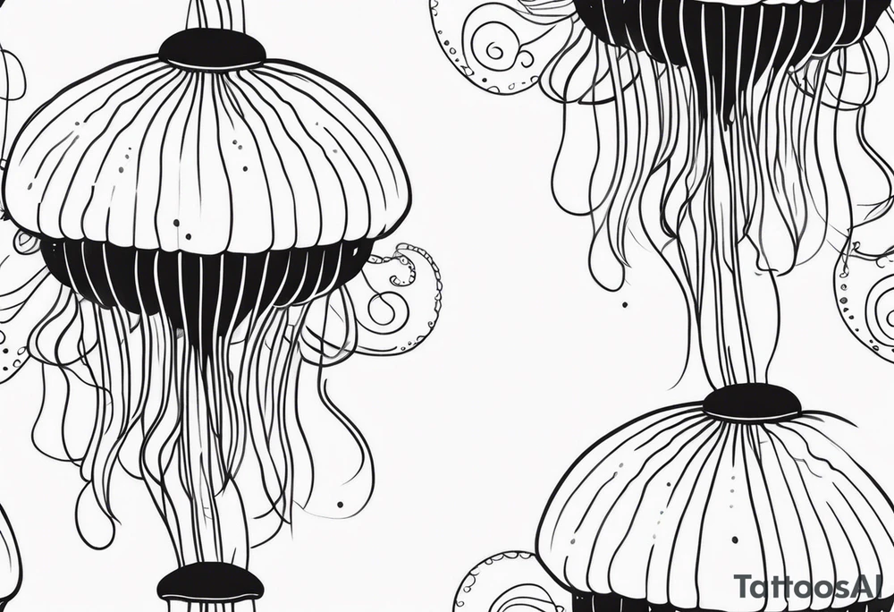 jellyfish with long tentacles tattoo idea
