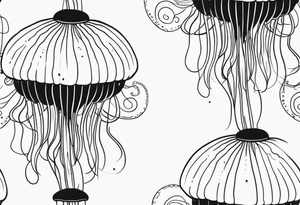 jellyfish with long tentacles tattoo idea