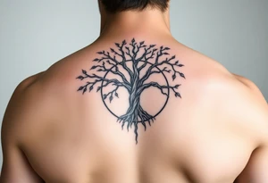 vitruvian man
tree of life
with circle tattoo idea