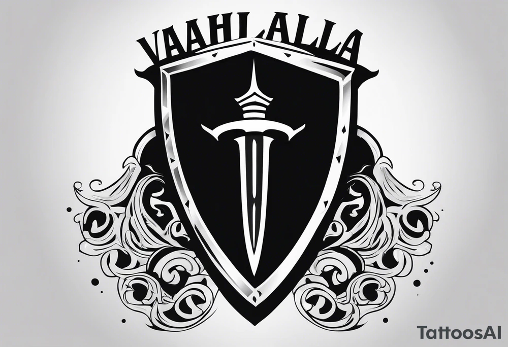 Valhalla Stairs sword shield tattoo idea